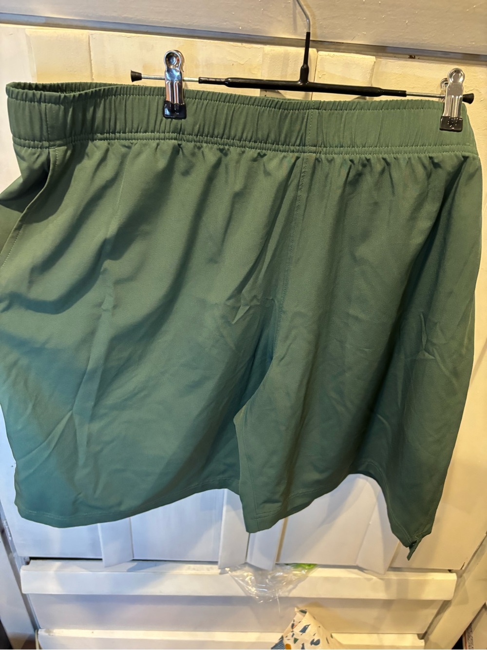 Men's Athletic Shorts in Green - Elastic Waist